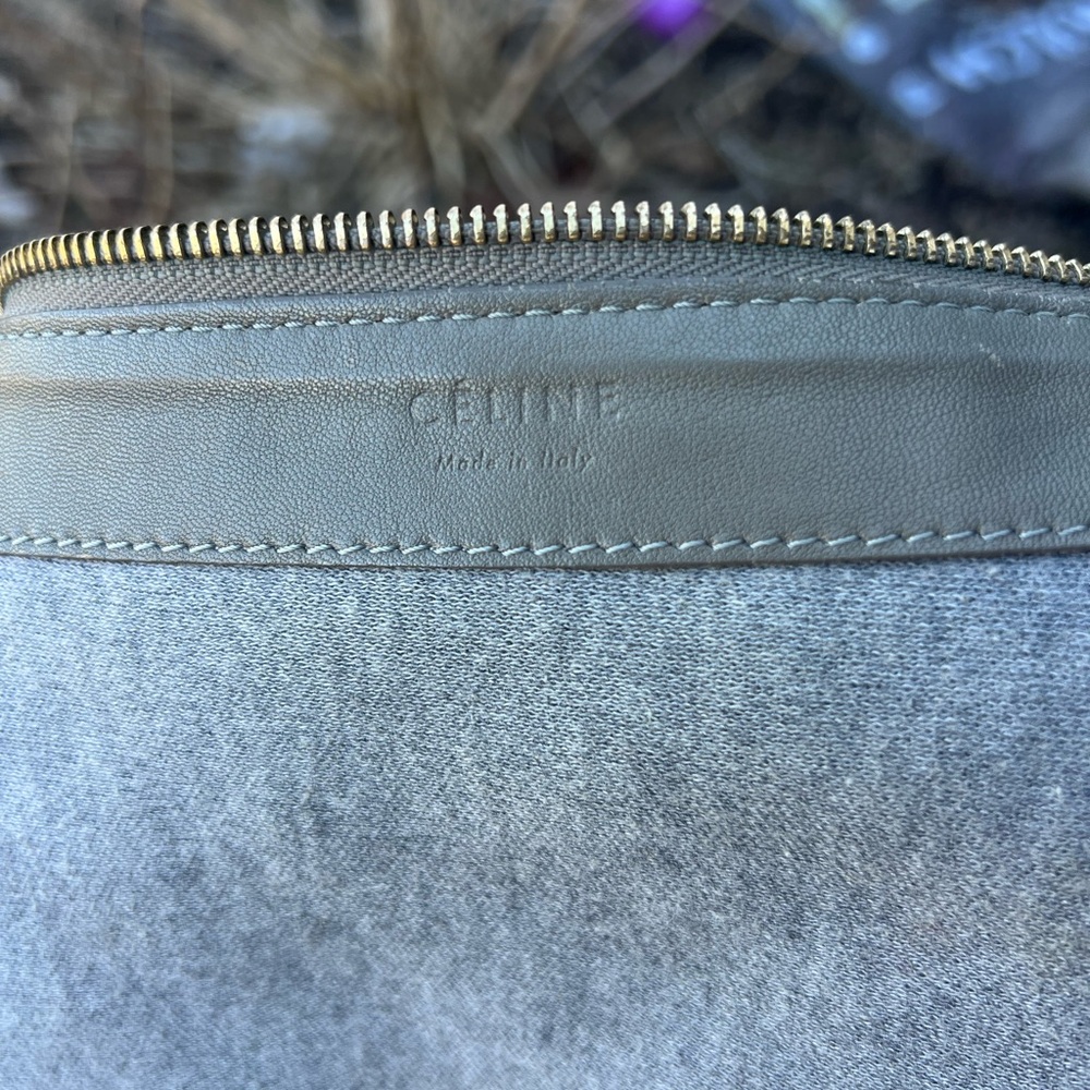 Celine Trio Gray Lambskin Leather Crossbody Bag - Picture 8 of 12